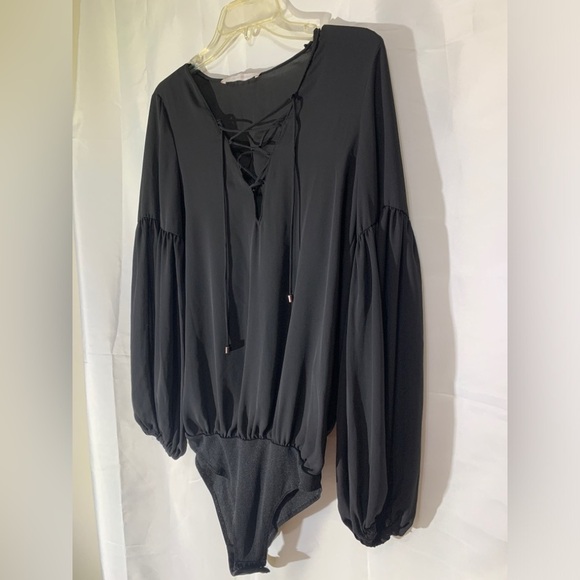 Zara black, long sleeve, body suit, top size M - Picture 3 of 9